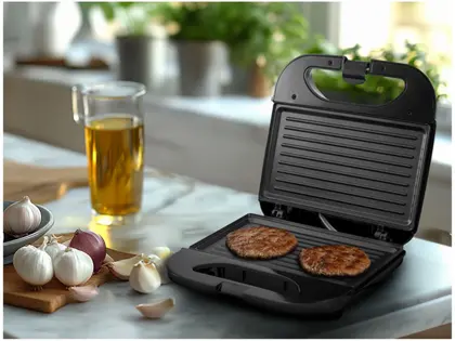 Sanduicheira Amvox AMS 500 Preta 750W - Antiaderente