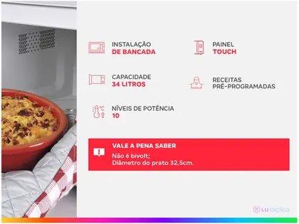 Micro-ondas Mondial 34L Espelhado - MO-02-34-E