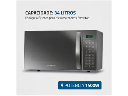Micro-ondas Mondial 34L Espelhado - MO-02-34-E