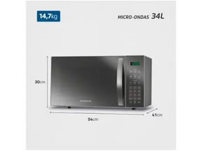 Micro-ondas Mondial 34L Espelhado - MO-02-34-E