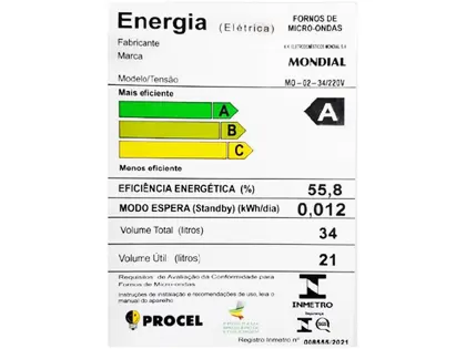 Micro-ondas Mondial 34L Espelhado - MO-02-34-E