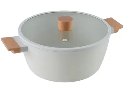 Jogo de Panelas Brinox Revestimento Cerâmico Creme 5 Peças Ceramic Life Nordic